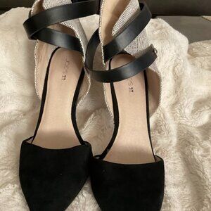 Joe’s  Laney Wrap Suede Heels Black